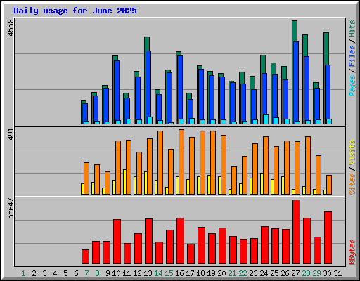 Daily usage for June 2025