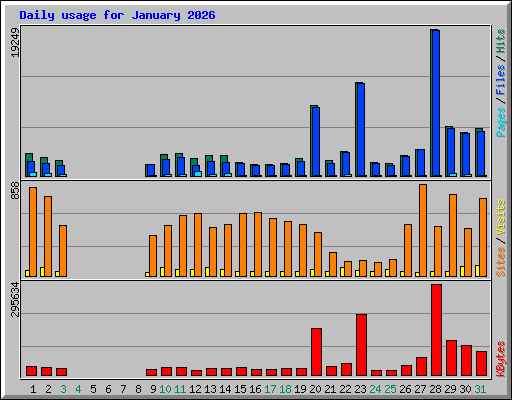 Daily usage for January 2026