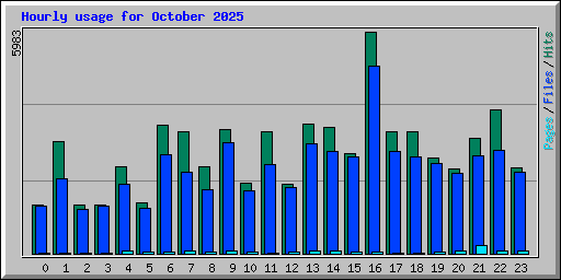 Hourly usage for October 2025