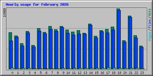 Hourly usage for February 2026